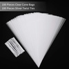 image:imageOutus 100 Pcs Cone Shaped Treat Bags 63 x 118 Inch Clear Cellophane Treat Bags Plastic Cone Triangle Carrot Shape Bag with Ties for Graduation Candy Popcorn Cookie Snack Party Favor Gift Decoration