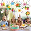 image:imageOutus 30 Pieces Hawaiian Luau Birthday Party Hanging Swirl Decorations Flower Tropical Palm Flamingo Sign Foil Ceiling Decor for Floral Tropical Party Summer Beach Pool Tiki SuppliesSummerFlower