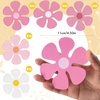 image:imageOutus 60 Pieces Retro Flower Shaped Cutouts 60s 70s 80s Mini Retro Car Flower Cutouts for Hippie Spring Party Craft Home Wall DecorationMulticolor433Pink