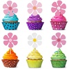 image:imageOutus 60 Pieces Retro Flower Shaped Cutouts 60s 70s 80s Mini Retro Car Flower Cutouts for Hippie Spring Party Craft Home Wall DecorationMulticolor433Pink