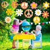 image:imageOutus 60s 70s Hippie Theme Birthday Party Decorations Foil Swirl Decorations 60s 70s Peace out Sign Groovy Daisy Retro Flower Power Cutouts Hanging Swirls Ceiling for Birthday 30 CountLovelyLovely