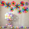 image:imageOutus 9 Pcs Rainbow Party Decorations Paper Fans Boho Classroom Bulletin Board Decor Ceiling Wall Hanging Paper Fans for Rainbow Birthday Baby Shower Party Supplies