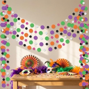 image:imageOutus 5 Pieces OrangeBlue Round Dots Garland Classroom Party Hanging Decor Each Length 131ft Glitter Paper Dot Streamers for Birthday Wedding Graduation SuppliesOrange black purple green white