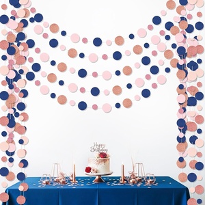 image:imageOutus 5 Pieces OrangeBlue Round Dots Garland Classroom Party Hanging Decor Each Length 131ft Glitter Paper Dot Streamers for Birthday Wedding Graduation SuppliesBlue pink rose Gold