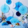 image:imageOutus 12 Pcs Hanging Honeycomb Balls Tissue Paper Fans Fiesta Pink and Orange Party Decoration Tissue Pom Poms Paper Flowers Supply for Birthday Wall Classroom Wedding Photo Backdrop 61014 InchBlue and White