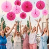 image:imageOutus 12 Pcs Hanging Honeycomb Balls Tissue Paper Fans Fiesta Pink and Orange Party Decoration Tissue Pom Poms Paper Flowers Supply for Birthday Wall Classroom Wedding Photo Backdrop 61014 InchHot Pink