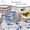 image:imageOutus 90 Pcs Graduation 2026 Decoration Label Sticker  Congrats Grad Mini Candy Bar Wrapper Class of 2026 Party Supplies for High School College Nursing Grad Candy Not Included Red and WhiteBlue and White
