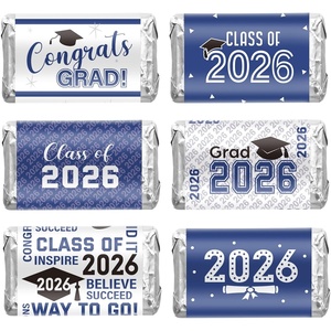 image:imageOutus 90 Pcs Graduation 2026 Decoration Label Sticker  Congrats Grad Mini Candy Bar Wrapper Class of 2026 Party Supplies for High School College Nursing Grad Candy Not Included Red and WhiteBlue and White