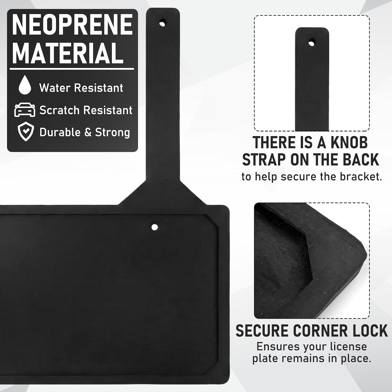 image:imageOutus 2 Pcs Rubber Demo License Plate Holder for Car Dealers Hanging Drive Tag Bracket Frame Cover for Test Drive Temporary Vehicle Dealership2