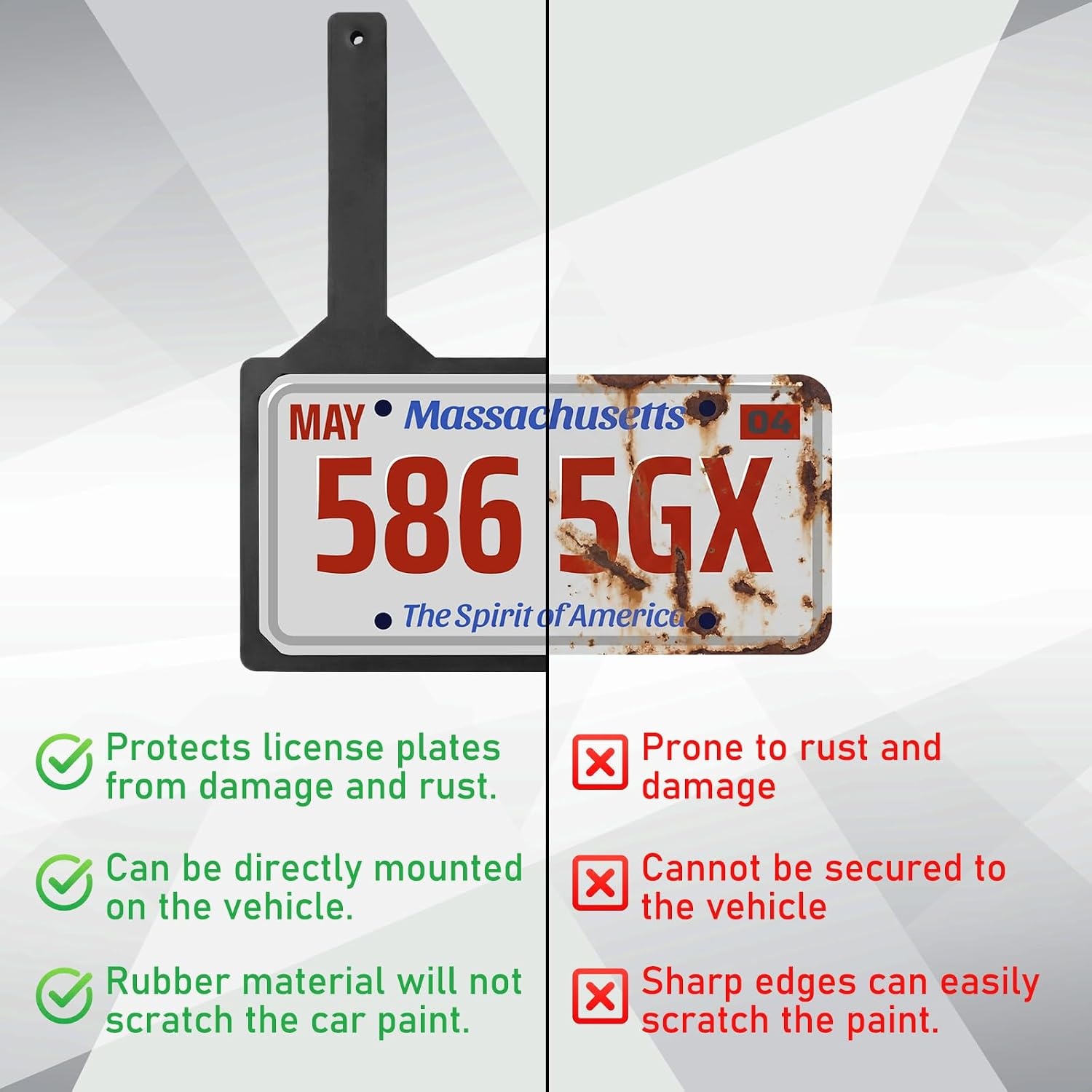 image:imageOutus 2 Pcs Rubber Demo License Plate Holder for Car Dealers Hanging Drive Tag Bracket Frame Cover for Test Drive Temporary Vehicle Dealership4
