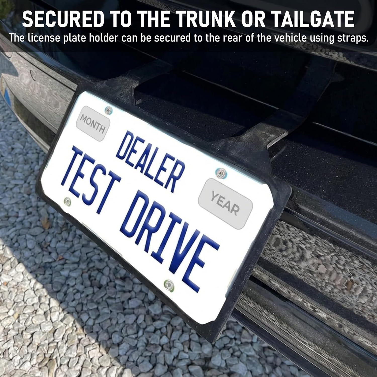 image:imageOutus 2 Pcs Rubber Demo License Plate Holder for Car Dealers Hanging Drive Tag Bracket Frame Cover for Test Drive Temporary Vehicle Dealership4