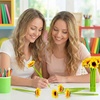 image:imageOutus 12 Pcs Sunflower Pens Bulk Gifts for Women Ot Month Mothers Day Appreciation Creative Artificial Yellow Flower Gel Ink Desk Accessories Office Decor Floral Writing 05 mm Ballpoint Party Favor