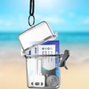 image:imageOutus 3 Pcs Waterproof ID Badge Holder Case with Waterproof Buckle 472 x 295 x 157 Inches Floating Sport Case Locker with Adjustable Hanging Rope Plastic Card Dry BoxClear Gray Blue ClassicClear