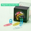 image:imageOutus 4 Pieces Magnetic Paper Clip Dispenser Holder Paperclip Dispenser for Desk School OfficeBlackBlack