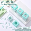image:imageOutus 4 Pieces Magnetic Paper Clip Dispenser Holder Paperclip Dispenser for Desk School OfficeBlackLight Green