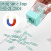 image:imageOutus 4 Pieces Magnetic Paper Clip Dispenser Holder Paperclip Dispenser for Desk School OfficeBlackLight Green