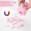 image:imageOutus 4 Pieces Magnetic Paper Clip Dispenser Holder Paperclip Dispenser for Desk School OfficeBlackPink