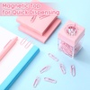 image:imageOutus 4 Pieces Magnetic Paper Clip Dispenser Holder Paperclip Dispenser for Desk School OfficeBlackPink