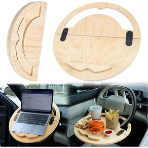 image:imageOutus 2 in 1 Car Steering Wheel Tray Steering Wheel Desk for Laptop Wooden Car Table Foldable for Eating Food Writing Work Multipurpose Travel Cars Accessories