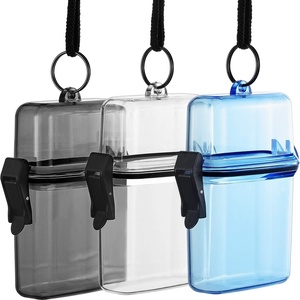 image:imageOutus 3 Pcs Waterproof ID Badge Holder Case with Waterproof Buckle 472 x 295 x 157 Inches Floating Sport Case Locker with Adjustable Hanging Rope Plastic Card Dry BoxClear Gray Blue ClassicClear  Gray  Blue