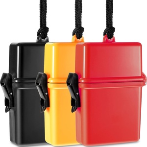 image:imageOutus 3 Pcs Waterproof ID Badge Holder Case with Waterproof Buckle 472 x 295 x 157 Inches Floating Sport Case Locker with Adjustable Hanging Rope Plastic Card Dry BoxClear Gray Blue ClassicRed  Black  Yellow