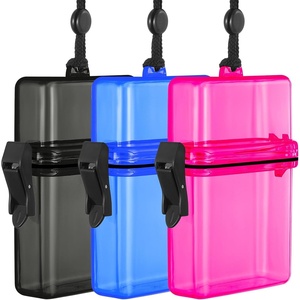 image:imageOutus 3 Pcs Waterproof ID Badge Holder Case with Waterproof Buckle 472 x 295 x 157 Inches Floating Sport Case Locker with Adjustable Hanging Rope Plastic Card Dry BoxClear Gray Blue ClassicRose  Blue  Black