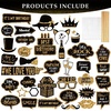 image:imageOutus 36 Pcs Birthday Photo Booth Props Kit Happy Birthday Graduation Wedding Party Favors Supplies Bday Party Decor 40th 50th60th Photobooth Funny Cute Holiday Selfie SuppliesGold and BlackGold and Black