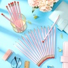 image:imageOutus 144 Pieces Round Pencils Cute HB Graphite Wood Pencils Bulk with Eraser for School Writing Drawing Sketching Wedding Office SuppliesBlackLight Pink