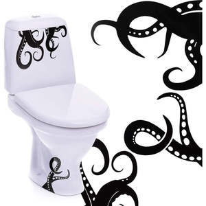 image:imageOutus 15 Pieces Kraken Octopus Toilet Tentacles Wall Decals Decor Sticker Octopus Home Decal Black Sea Creature Wall Art Sticker Tentacles Bathroom Kraken Decal for Toilet Seat