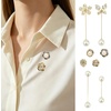 image:image21 Pcs Stylish Pearl Brooch Pins Tightener Safety Pins for Sweater Cardigan Collar Shirts Classic Delicate Shiny MultiUse Clothes Accessories for WomenGold