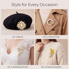 image:image4Pcs Crystal Pearl BroocheFlower Brooch Pin Elegant Butterfly Gold Brooch  for Women for Wedding Christmas Teacher Appreciation Gift