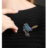 image:imageBird Brooch Pin for Women Elegant Gold Tone Crystal Bird Brooches for Women Dress Hat Decorationblue