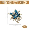 image:imageBlue Crystal Flower Brooch Pin for Women Silver Tone Rhinestone Floral Lapel Badge Sparkling Jewelry Accessory for Coat Dress Scarf Party DecorationLight Blue