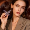 image:imageCrystal Rhinestone Butterfly BroochElegant Butterfly Lapel PinsFashion Exquisite Crystal Animal Shape Brooches Lapel PinsDress Accessories Jewelry Gift for Women Daily DecorationPink