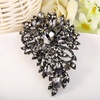 image:imageEVER FAITH Austrian Crystal Wedding Flower Leaf Bouquet Brooch for Women  Costume Party Prom Jewelry for Bride BridesmaidBlack BlackTone