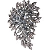 image:imageEVER FAITH Austrian Crystal Wedding Flower Leaf Bouquet Brooch for Women  Costume Party Prom Jewelry for Bride BridesmaidBlack BlackTone