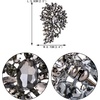 image:imageEVER FAITH Austrian Crystal Wedding Flower Leaf Bouquet Brooch for Women  Costume Party Prom Jewelry for Bride BridesmaidBlack BlackTone