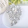 image:imageEVER FAITH Austrian Crystal Wedding Flower Leaf Bouquet Brooch for Women  Costume Party Prom Jewelry for Bride BridesmaidClear SilverPlatedBase