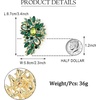 image:imageEVER FAITH Austrian Crystal Wedding Flower Leaf Bouquet Brooch for Women  Costume Party Prom Jewelry for Bride BridesmaidEmerald Color