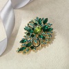image:imageEVER FAITH Austrian Crystal Wedding Flower Leaf Bouquet Brooch for Women  Costume Party Prom Jewelry for Bride BridesmaidEmerald Color