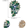 image:imageEVER FAITH Austrian Crystal Wedding Flower Leaf Bouquet Brooch for Women  Costume Party Prom Jewelry for Bride BridesmaidLight Blue w Green