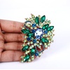 image:imageEVER FAITH Austrian Crystal Wedding Flower Leaf Bouquet Brooch for Women  Costume Party Prom Jewelry for Bride BridesmaidLight Blue w Green