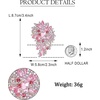 image:imageEVER FAITH Austrian Crystal Wedding Flower Leaf Bouquet Brooch for Women  Costume Party Prom Jewelry for Bride BridesmaidPink SilverPlatedBase