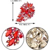 image:imageEVER FAITH Austrian Crystal Wedding Flower Leaf Bouquet Brooch for Women  Costume Party Prom Jewelry for Bride BridesmaidRed