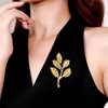 image:imageGentlemen Gold Silver Leaf Brooches Simple Elegant Retro Double Leaf Collar Pin Brooch Gold Silver Plant Leaves BroochesGold Pearl