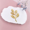 image:imageGentlemen Gold Silver Leaf Brooches Simple Elegant Retro Double Leaf Collar Pin Brooch Gold Silver Plant Leaves BroochesGold Pearl