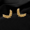 image:imageGentlemen Gold Silver Leaf Brooches Simple Elegant Retro Double Leaf Collar Pin Brooch Gold Silver Plant Leaves BroochesGold Smaller
