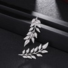 image:imageGentlemen Gold Silver Leaf Brooches Simple Elegant Retro Double Leaf Collar Pin Brooch Gold Silver Plant Leaves BroochesGold and Silver