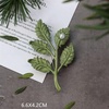image:imageGentlemen Gold Silver Leaf Brooches Simple Elegant Retro Double Leaf Collar Pin Brooch Gold Silver Plant Leaves BroochesGreen Pearl