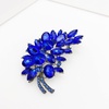 image:imageLAXPICOL Vintage Green Austrian Crystal Flower Leaf Bouquet Clusters Large Big Brooch Pin for Women Gold ToneBlue